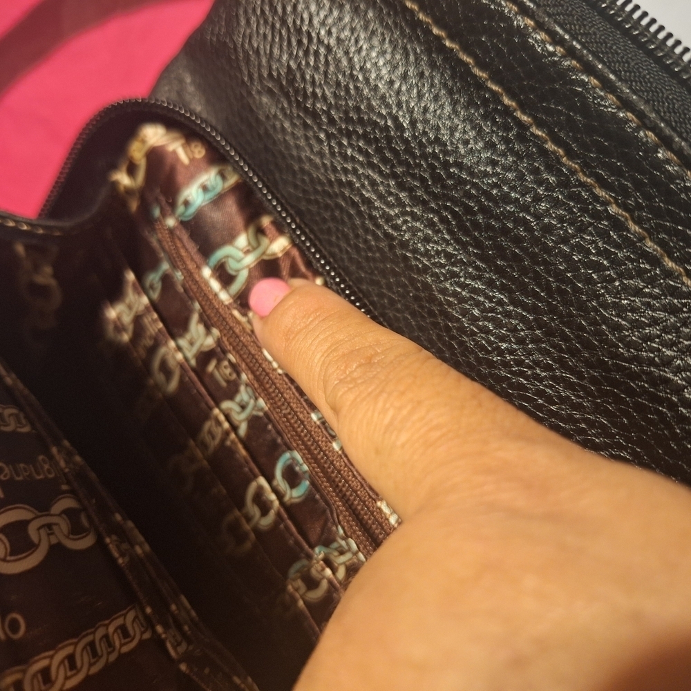 Tignanello Black Leather Organizer Crossbody Handbag - Picture 5 of 8